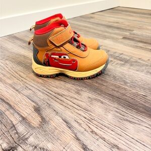 Toddler Lightning McQueen Tan and Red boots (toddler size 10)